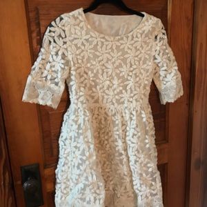 Adorable Korean White Lace Minidress